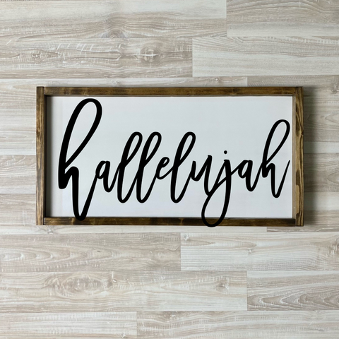 Hallelujah Wood Sign