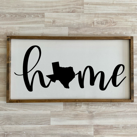 Texas Home Wood Sign